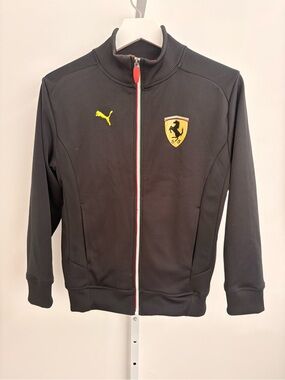 Puma Boys Black Jacket with Red Trim and Labels